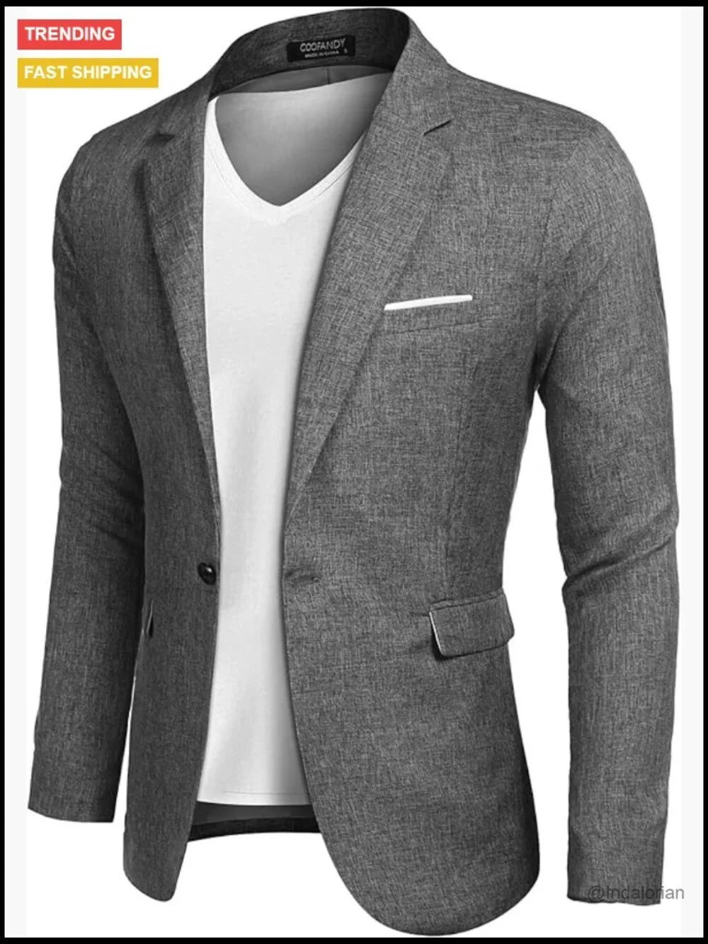 Men's Slim Fit One Button Sport Coat Blazer Lightweight Wedding Casual